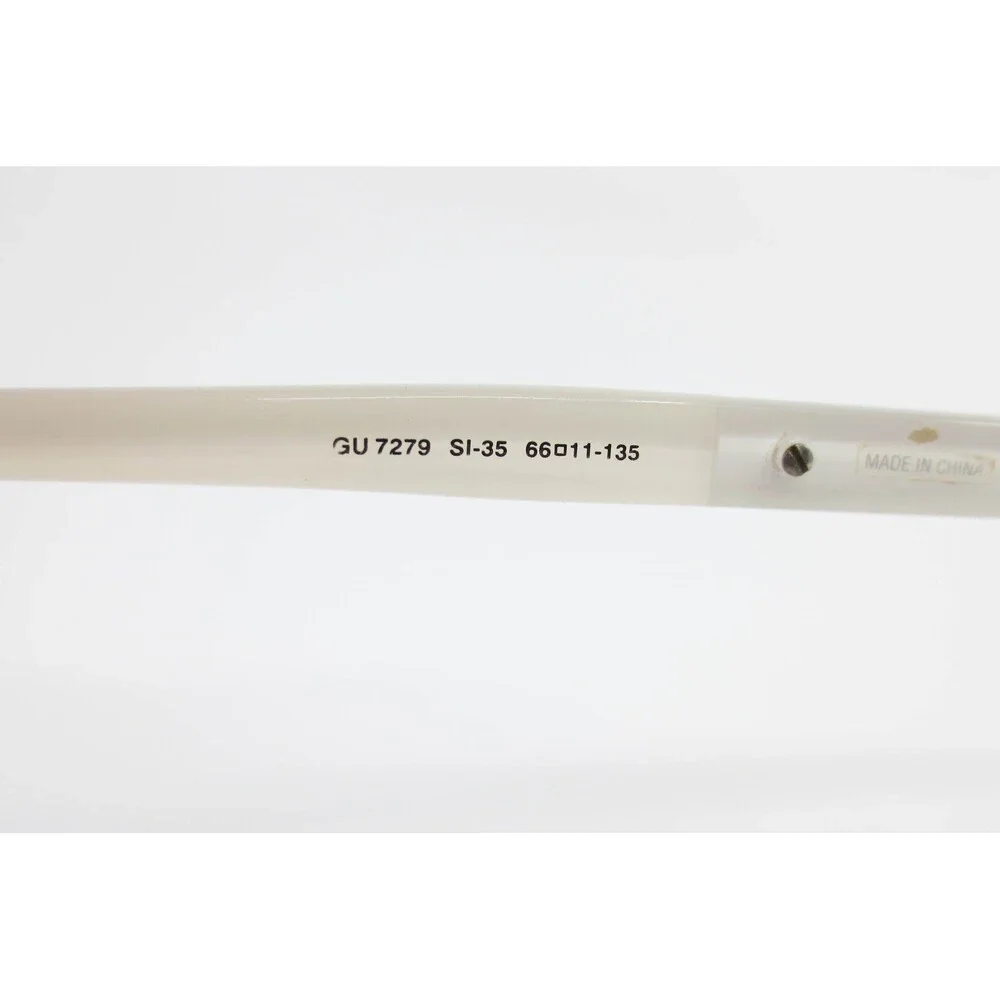 Guess GU 7279 SI-35 Silver White Aviator Eyeglass Frames 66-11-135 Studded Arms